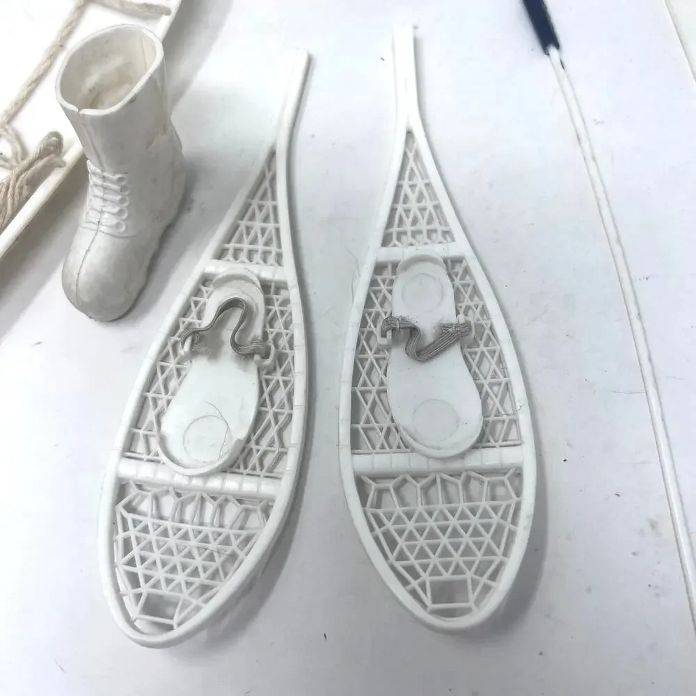 GI Joe Ski‎ Patrol Accessories VTG White Sled Snow Shoes Boot Glove Pole - AS IS